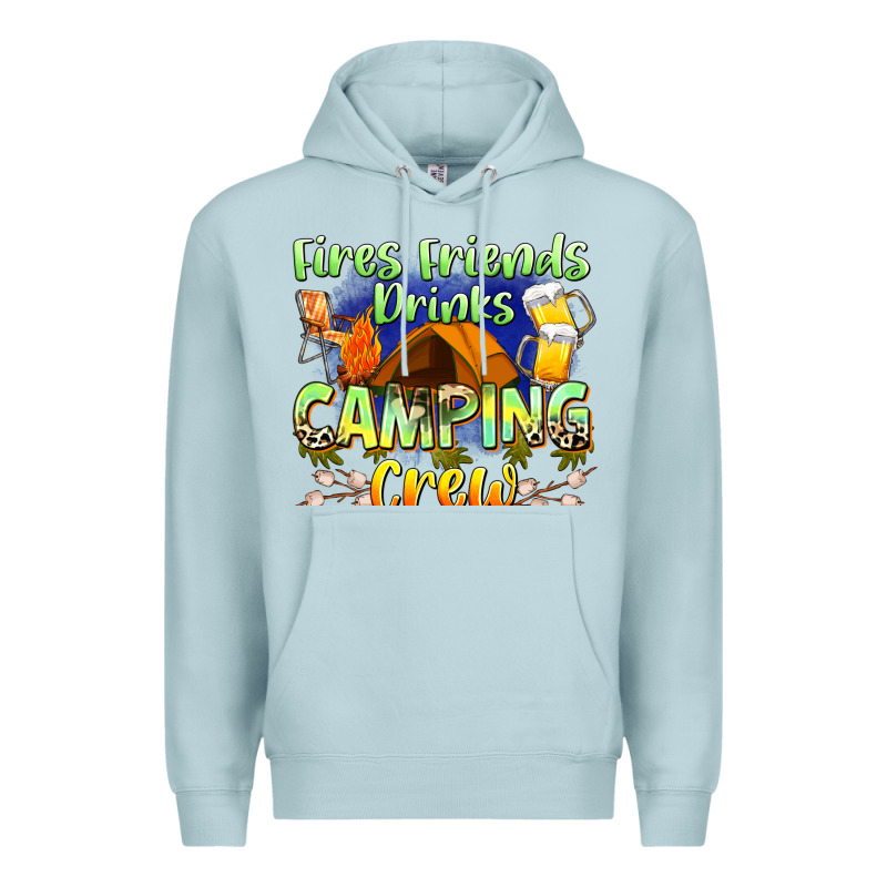 Fires Friends Drinks Camping Crew Premium Hoodie by Zillion Design Studio | Teevron