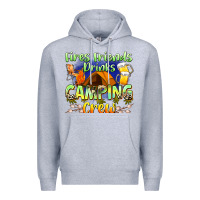 Heather Grey fires friends drinks camping crew Premium Hoodie - Zillion Design Studio