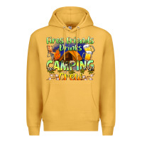 Mustard fires friends drinks camping crew Premium Hoodie - Zillion Design Studio