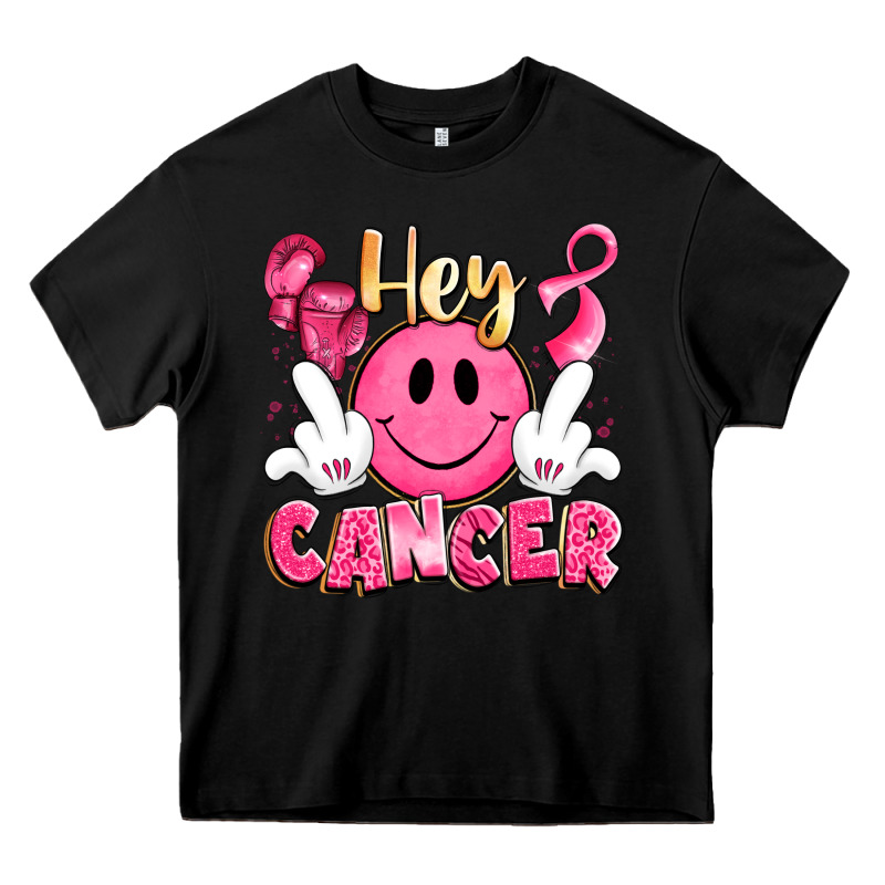 Hey Cancer With Middle Fingers Heavy Core Tee by LillyAllenDesigns | Teevron