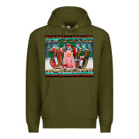 Army Green joy pig Premium Hoodie - RanaPortraitStore