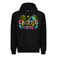 Black camping vibes Premium Hoodie - Zillion Design Studio