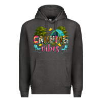 Charcoal Heather camping vibes Premium Hoodie - Zillion Design Studio