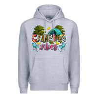Heather Grey camping vibes Premium Hoodie - Zillion Design Studio