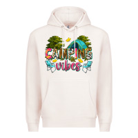 Pale Pink camping vibes Premium Hoodie - Zillion Design Studio