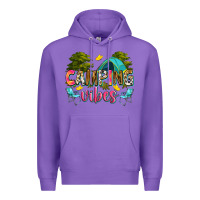 Purple camping vibes Premium Hoodie - Zillion Design Studio