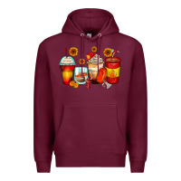 Burgundy firefighter coffee cups Premium Hoodie - Zillion Design Studio