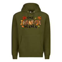 Army Green one thankful mama Premium Hoodie - texasbilliewilder
