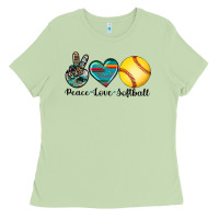 Matcha peace love softball Ladies Tee - Artiststas