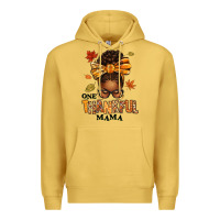 Antique Gold one thankful mama afro messy bun Premium Hoodie - texasbilliewilder