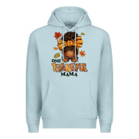 Blue Mist one thankful mama afro messy bun Premium Hoodie - texasbilliewilder