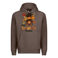 Coffee one thankful mama afro messy bun Premium Hoodie - texasbilliewilder