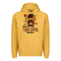 Mustard one thankful mama afro messy bun Premium Hoodie - texasbilliewilder