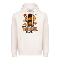 Pale Pink one thankful mama afro messy bun Premium Hoodie - texasbilliewilder