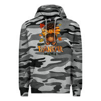 Slate Camo one thankful mama afro messy bun Premium Hoodie - texasbilliewilder