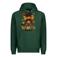 Sports Green one thankful mama afro messy bun Premium Hoodie - texasbilliewilder