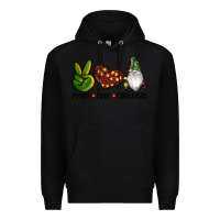 Black peace love gnomes christmas Premium Hoodie - RanaPortraitStore
