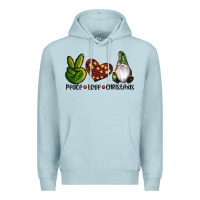 Blue Mist peace love gnomes christmas Premium Hoodie - RanaPortraitStore
