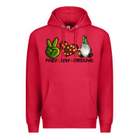 Cardinal peace love gnomes christmas Premium Hoodie - RanaPortraitStore