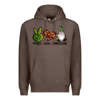 Coffee peace love gnomes christmas Premium Hoodie - RanaPortraitStore