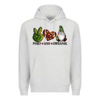 Dove Grey peace love gnomes christmas Premium Hoodie - RanaPortraitStore