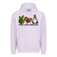 Lilac peace love gnomes christmas Premium Hoodie - RanaPortraitStore