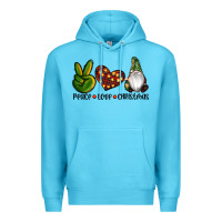 Ocean Blue peace love gnomes christmas Premium Hoodie - RanaPortraitStore