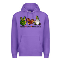 Purple peace love gnomes christmas Premium Hoodie - RanaPortraitStore