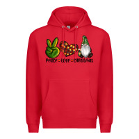 Red peace love gnomes christmas Premium Hoodie - RanaPortraitStore