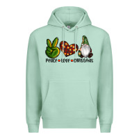 Seafoam peace love gnomes christmas Premium Hoodie - RanaPortraitStore