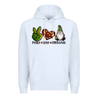 White peace love gnomes christmas Premium Hoodie - RanaPortraitStore