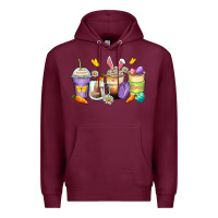 Burgundy easter day coffee cups Premium Hoodie - Zillion Design Studio