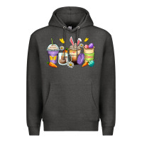 Charcoal Heather easter day coffee cups Premium Hoodie - Zillion Design Studio