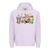 Lilac easter day coffee cups Premium Hoodie - Zillion Design Studio