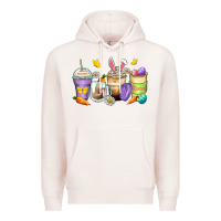 Pale Pink easter day coffee cups Premium Hoodie - Zillion Design Studio