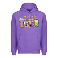 Purple easter day coffee cups Premium Hoodie - Zillion Design Studio