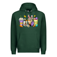 Sports Green easter day coffee cups Premium Hoodie - Zillion Design Studio