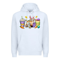 White easter day coffee cups Premium Hoodie - Zillion Design Studio