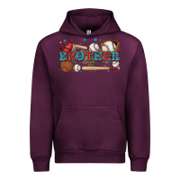Mauve Wine brother baseball Urban Hoodie - Zillion Design Studio