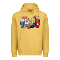 Antique Gold 4th of july coffee cups Premium Hoodie - Zillion Design Studio