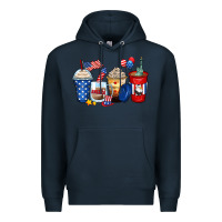 Navy 4th of july coffee cups Premium Hoodie - Zillion Design Studio