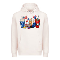 Pale Pink 4th of july coffee cups Premium Hoodie - Zillion Design Studio