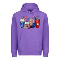 Purple 4th of july coffee cups Premium Hoodie - Zillion Design Studio