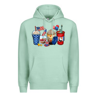 Seafoam 4th of july coffee cups Premium Hoodie - Zillion Design Studio