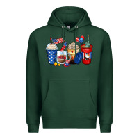 Sports Green 4th of july coffee cups Premium Hoodie - Zillion Design Studio