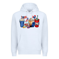 White 4th of july coffee cups Premium Hoodie - Zillion Design Studio