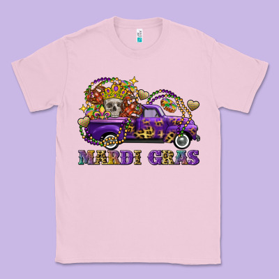 Mardi Gras Skull Truck Classic Tee Designed By Fadigitalartstudio