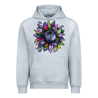 Heather Grey blueberry sunflower Urban Hoodie - texasbilliewilder