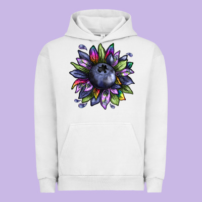 Blueberry Sunflower Urban Hoodie Designed By Texasbilliewilder