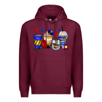 Burgundy police coffee cups Premium Hoodie - Zillion Design Studio
